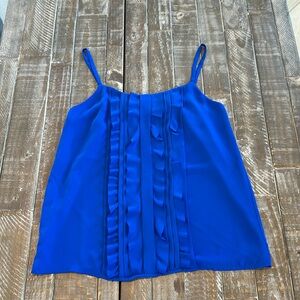 Ann Taylor Loft Blue Ruffle Camisole Size XS